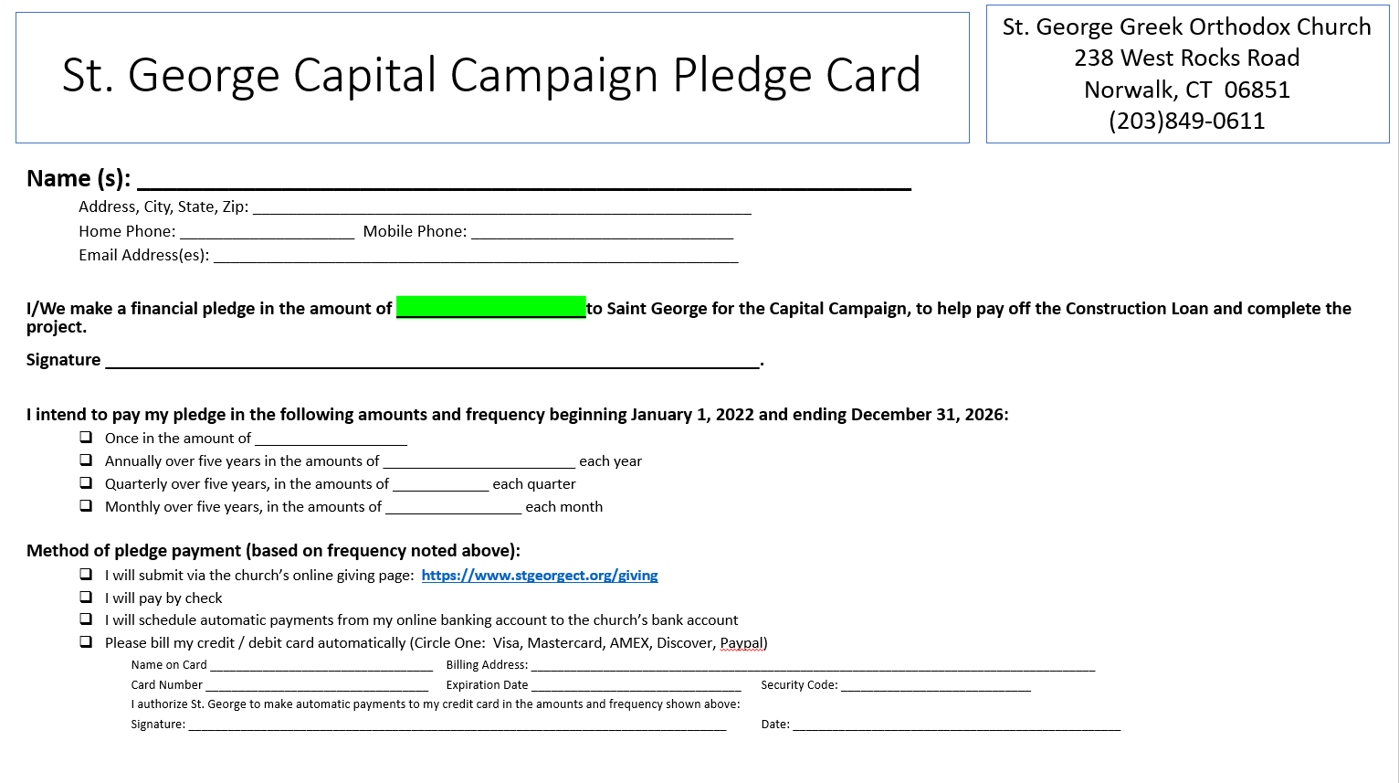 Capital Campaign | St. George Greek Orthodox Church