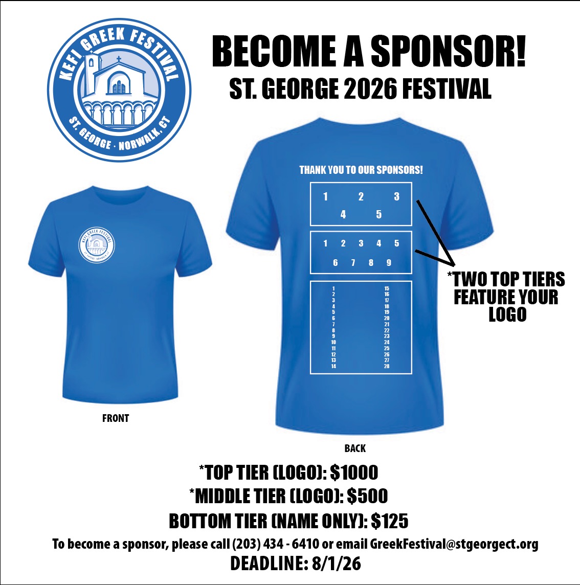 2026 Kefi Greek Festival - Become A Sponsor Flyer